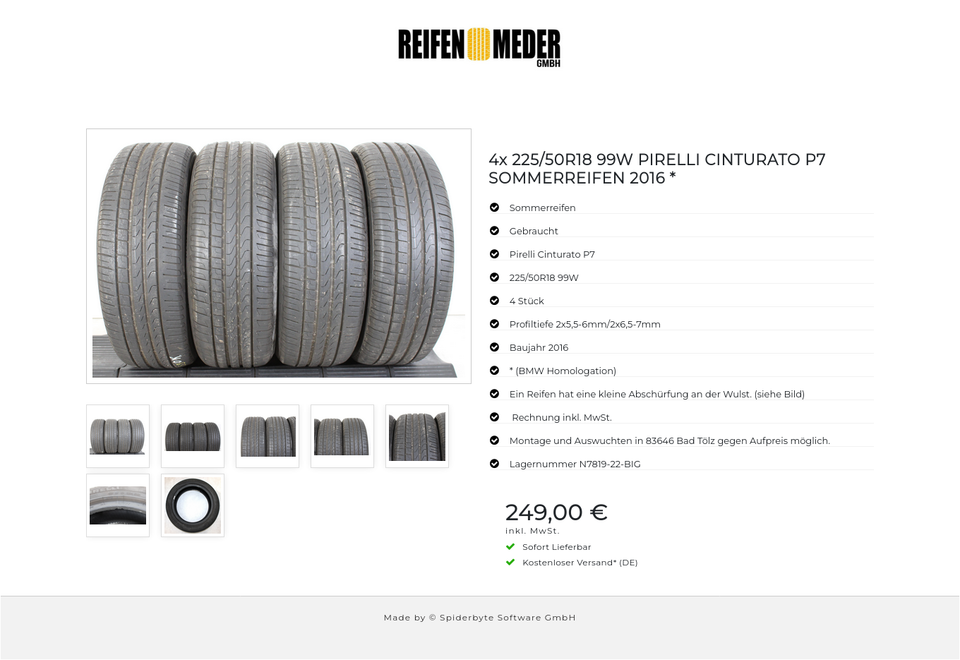 4x 225/50R18 99W PIRELLI CINTURATO P7 SOMMERREIFEN 2016 * #1ECG – Bild 8