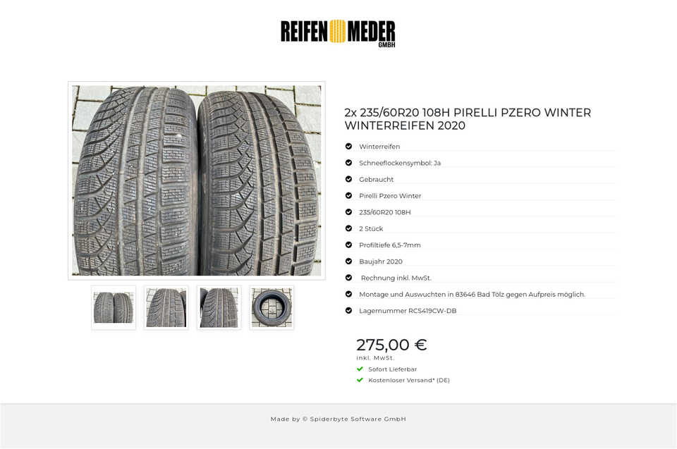 2x 235/60R20 108H PIRELLI PZERO WINTER WINTERREIFEN 2020 #10FY – Bild 5