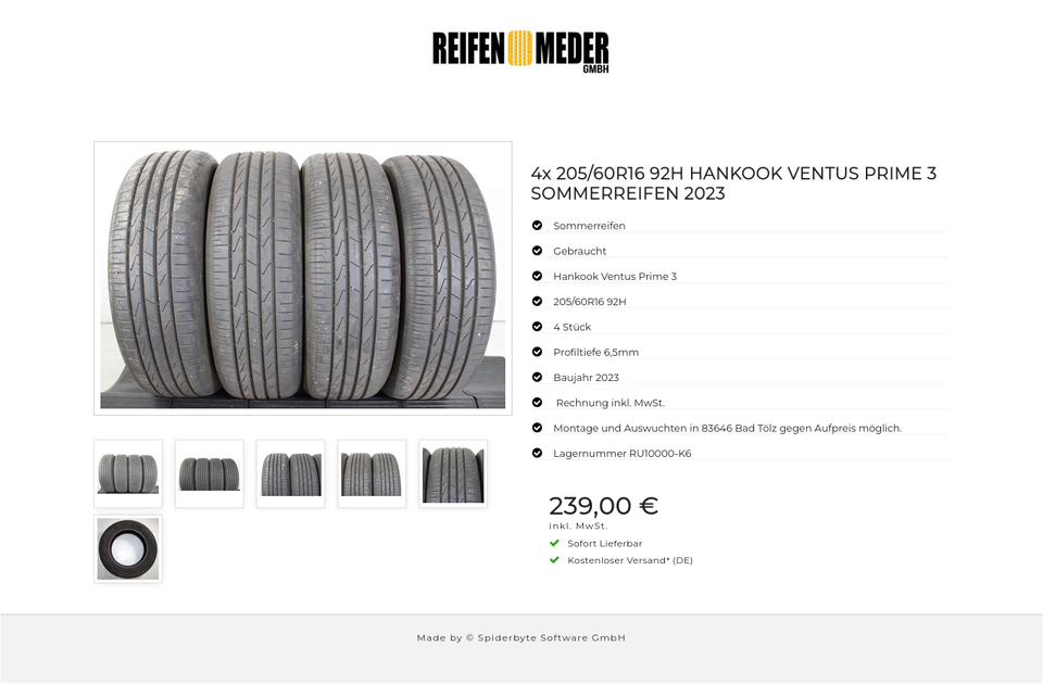 4x 205/60R16 92H HANKOOK VENTUS PRIME 3 SOMMERREIFEN 2023 #1OLB – Bild 7