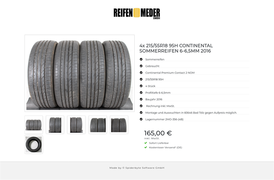 4x 215/55R18 95H CONTINENTAL SOMMERREIFEN 6-6,5MM 2016 #148E – Bild 7