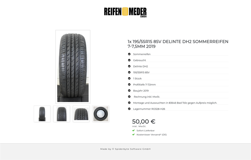 1x 195/55R15 85V DELINTE DH2 SOMMERREIFEN 7-7,5MM 2019 #1LWS – Bild 5