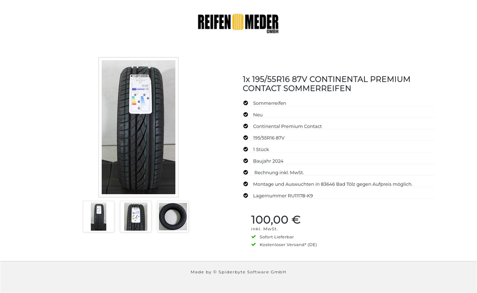 1x 195/55R16 87V CONTINENTAL PREMIUM CONTACT SOMMERREIFEN #1USM – Bild 4