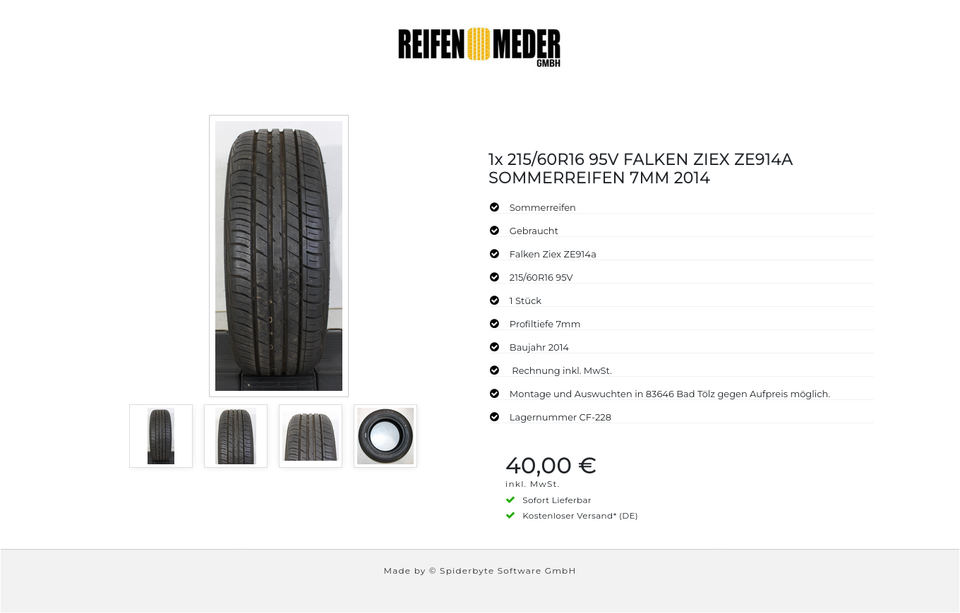 1x 215/60R16 95V FALKEN ZIEX ZE914A SOMMERREIFEN 7MM 2014 #1LQQ – Bild 5