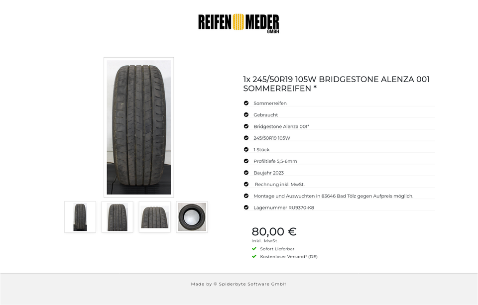 1x 245/50R19 105W BRIDGESTONE ALENZA 001 SOMMERREIFEN * #1MQC – Bild 5