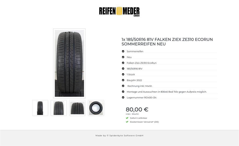 1x 185/50R16 81V FALKEN ZIEX ZE310 ECORUN SOMMERREIFEN NEU #1RSY – Bild 5