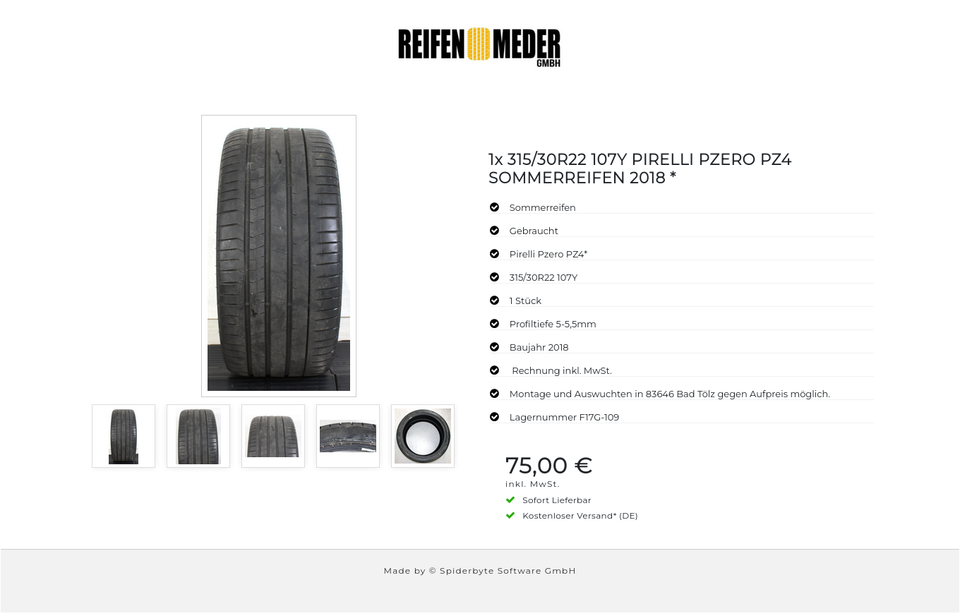 1x 315/30R22 107Y PIRELLI PZERO PZ4 SOMMERREIFEN 2018 * #1GHP – Bild 6
