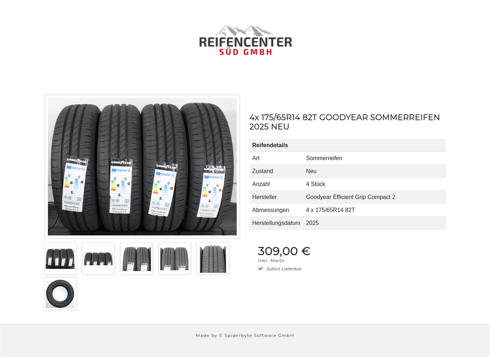 4x 175/65R14 82T GOODYEAR SOMMERREIFEN 2025 NEU #1VVF – Bild 7