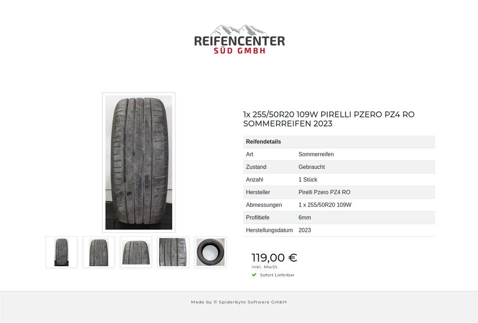 1x 255/50R20 109W PIRELLI PZERO PZ4 RO SOMMERREIFEN 2023 #1WMT – Bild 6