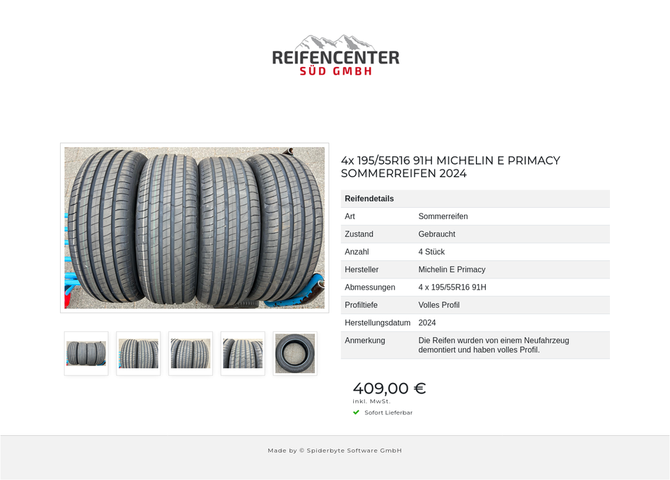 4x 195/55R16 91H MICHELIN E PRIMACY SOMMERREIFEN 2024 #1WLC – Bild 6