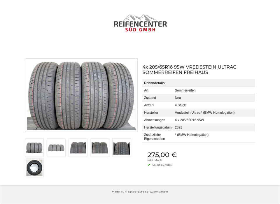 4x 205/65R16 95W VREDESTEIN ULTRAC SOMMERREIFEN FREIHAUS #1K1M – Bild 7