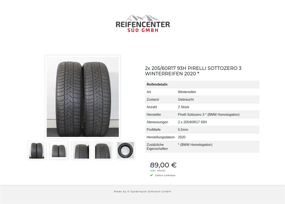 2x 205/60R17 93H PIRELLI SOTTOZERO 3 WINTERREIFEN 2020 * #22RZ – Bild 6