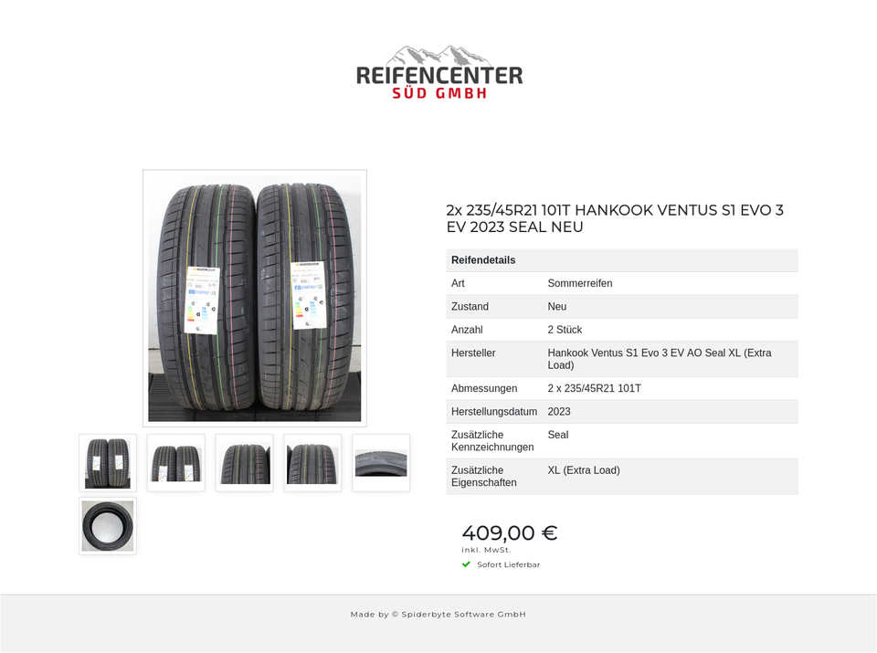 2x 235/45R21 101T HANKOOK VENTUS S1 EVO 3 EV 2023 SEAL NEU #25ZT – Bild 7