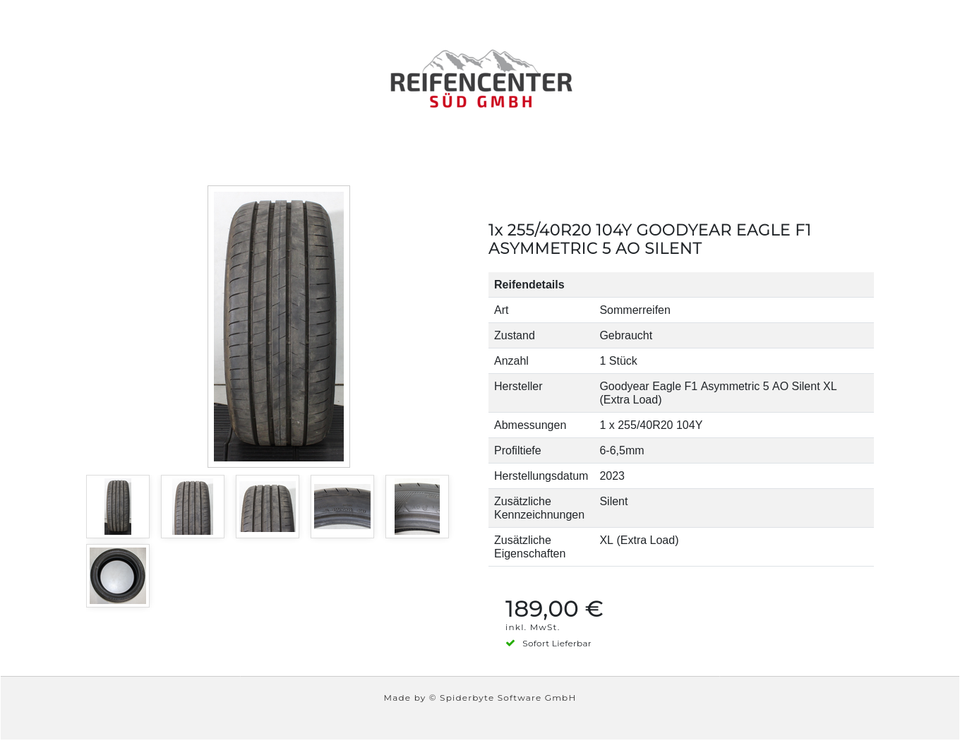 1x 255/40R20 104Y GOODYEAR EAGLE F1 ASYMMETRIC 5 AO SILENT #219C – Bild 7