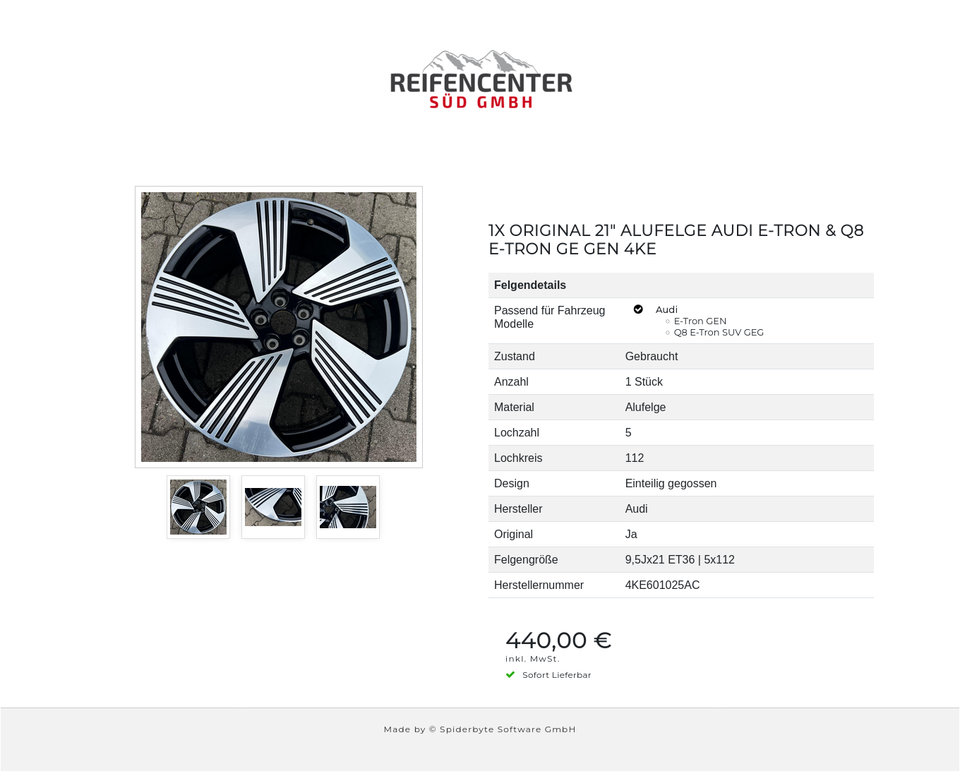 1X ORIGINAL 21" ALUFELGE AUDI E-TRON & Q8 E-TRON GE GEN 4KE #1X6E – Bild 4