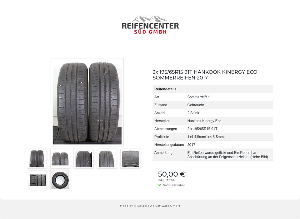 2x 195/65R15 91T HANKOOK KINERGY ECO SOMMERREIFEN 2017 #1VVT – Bild 8