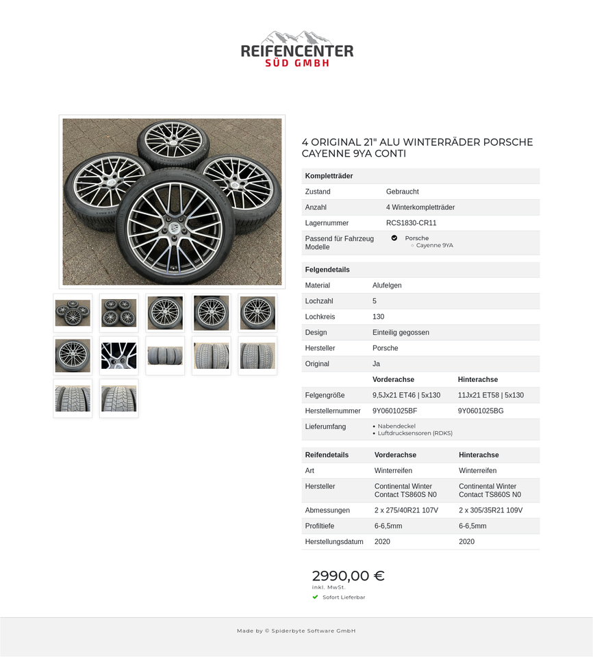 4 ORIGINAL 21" ALU WINTERRÄDER PORSCHE CAYENNE 9YA CONTI #24BR – Bild 13