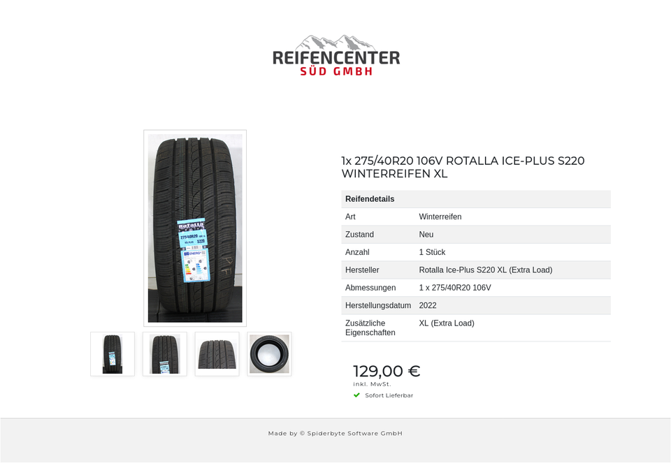 1x 275/40R20 106V ROTALLA ICE-PLUS S220 WINTERREIFEN XL #1JEA – Bild 5