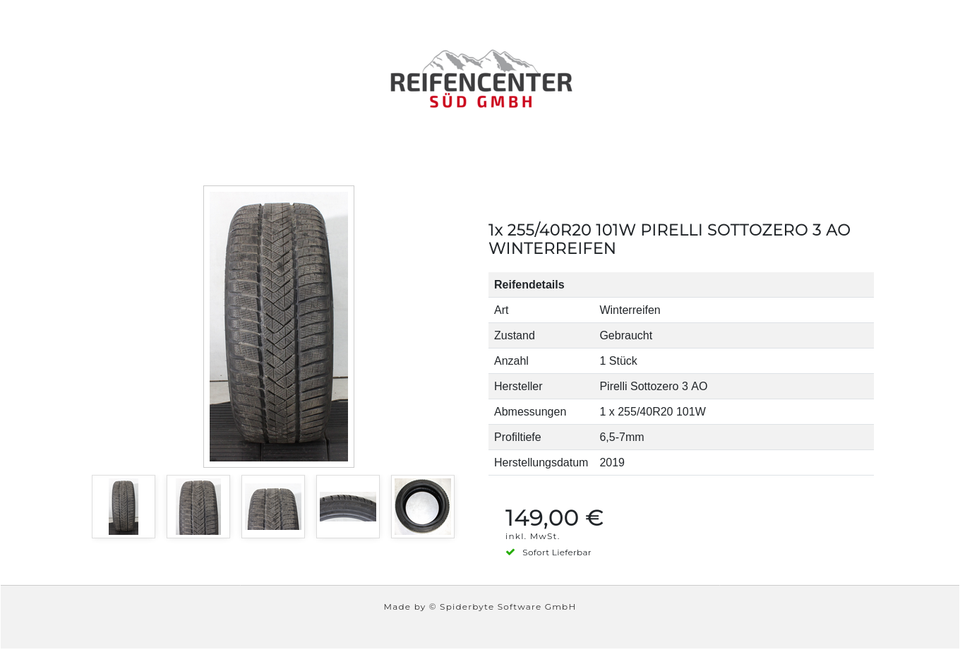 1x 255/40R20 101W PIRELLI SOTTOZERO 3 AO WINTERREIFEN #267L – Bild 6
