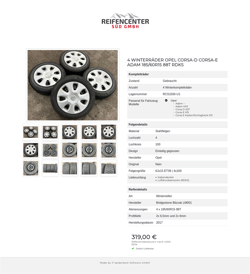 4 WINTERRÄDER OPEL CORSA-D CORSA-E ADAM 185/60R15 88T RDKS #245J – Bild 16