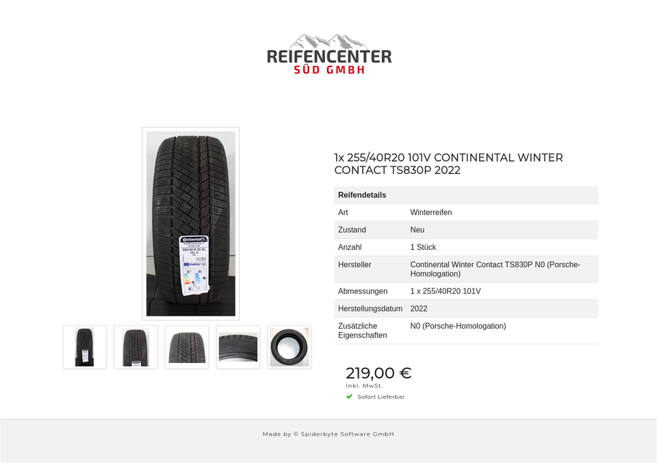 1x 255/40R20 101V CONTINENTAL WINTER CONTACT TS830P 2022 #1V3G – Bild 6