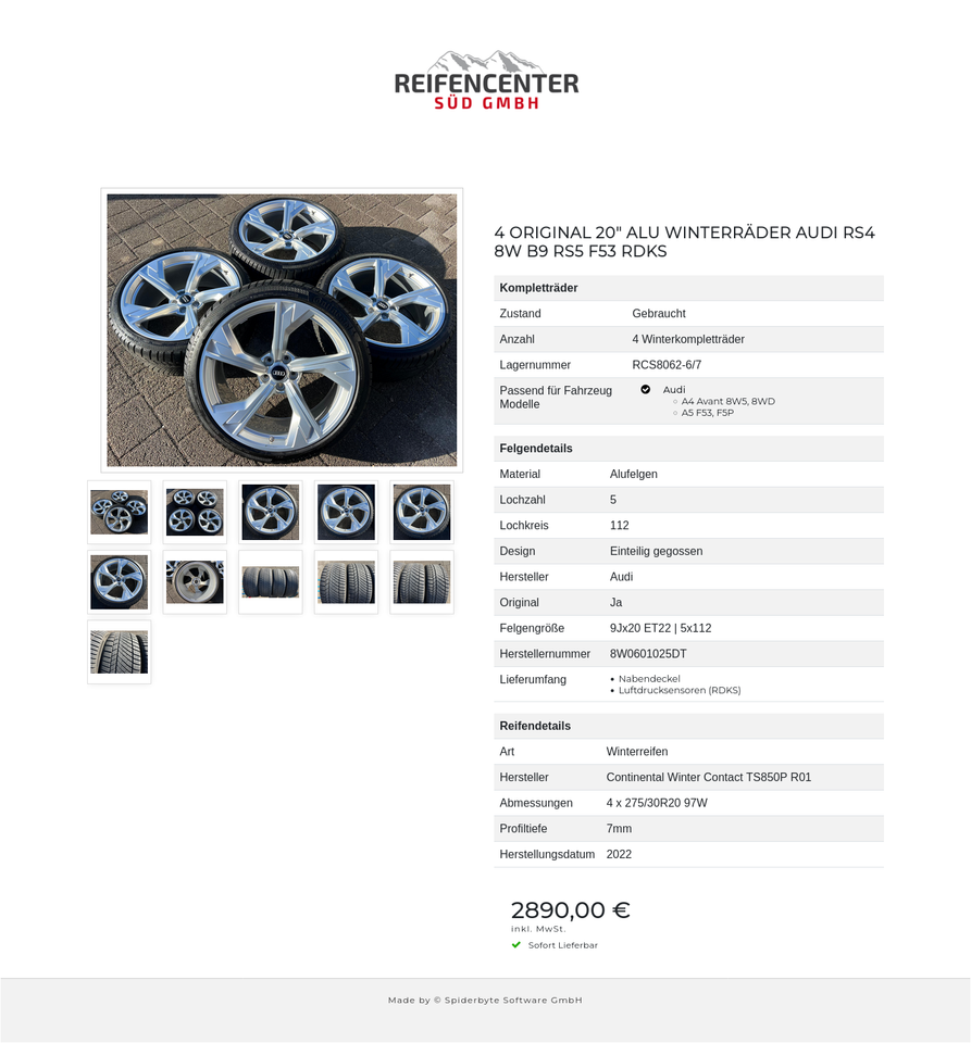 4 ORIGINAL 20" ALU WINTERRÄDER AUDI RS4 8W B9 RS5 F53 RDKS #265P – Bild 12