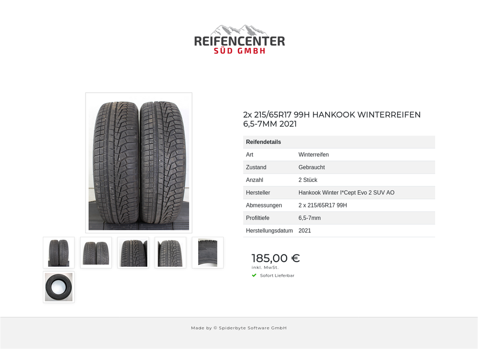 2x 215/65R17 99H HANKOOK WINTERREIFEN 6,5-7MM 2021 #1UEF – Bild 7