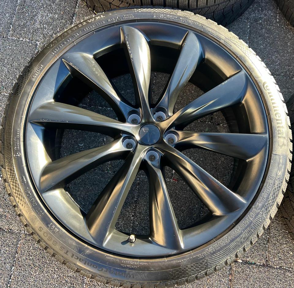 4 ORIGINAL 22" ALU WINTERRÄDER TESLA MODEL X 5YJX FREIHAUS #239I – Bild 3