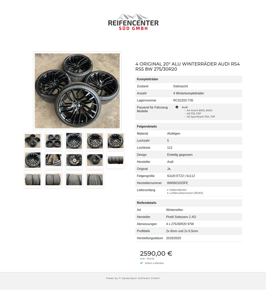 4 ORIGINAL 20" ALU WINTERRÄDER AUDI RS4 RS5 8W 275/30R20 #24IO – Bild 15