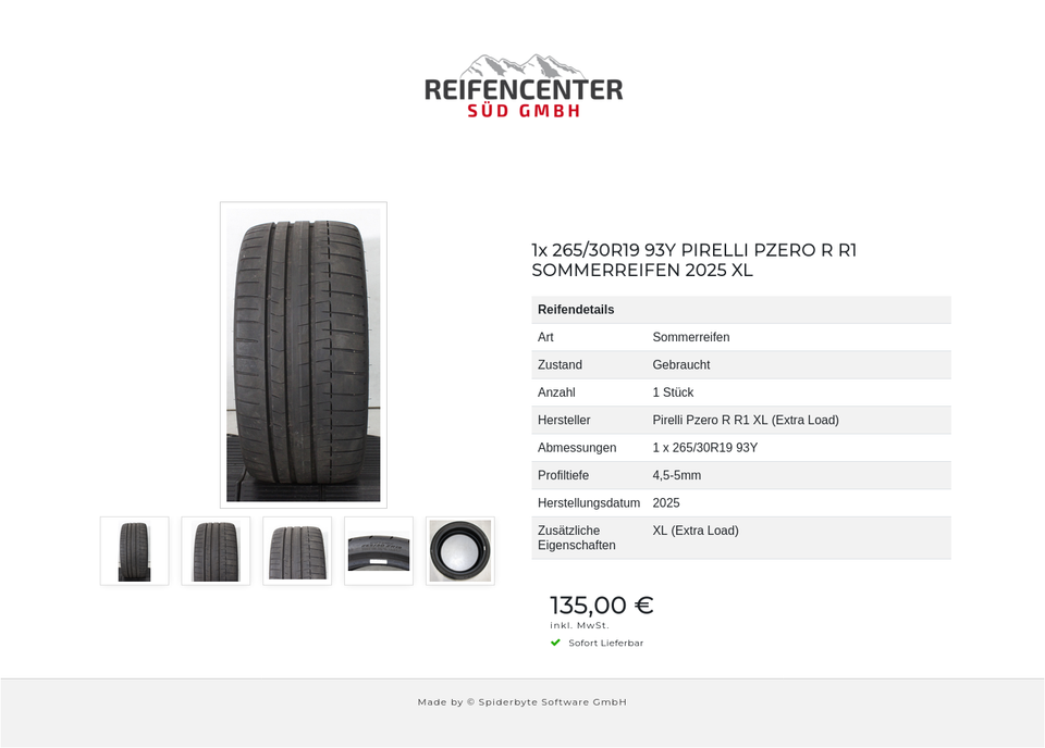 1x 265/30R19 93Y PIRELLI PZERO R R1 SOMMERREIFEN 2025 XL #21EN – Bild 6
