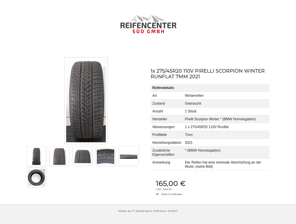 1x 275/45R20 110V PIRELLI SCORPION WINTER RUNFLAT 7MM 2021 #1ZYX – Bild 7