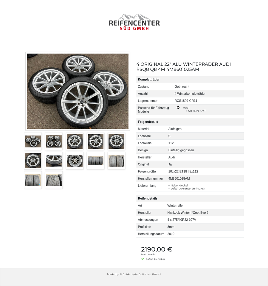 4 ORIGINAL 22" ALU WINTERRÄDER AUDI RSQ8 Q8 4M 4M8601025AM #249W – Bild 13