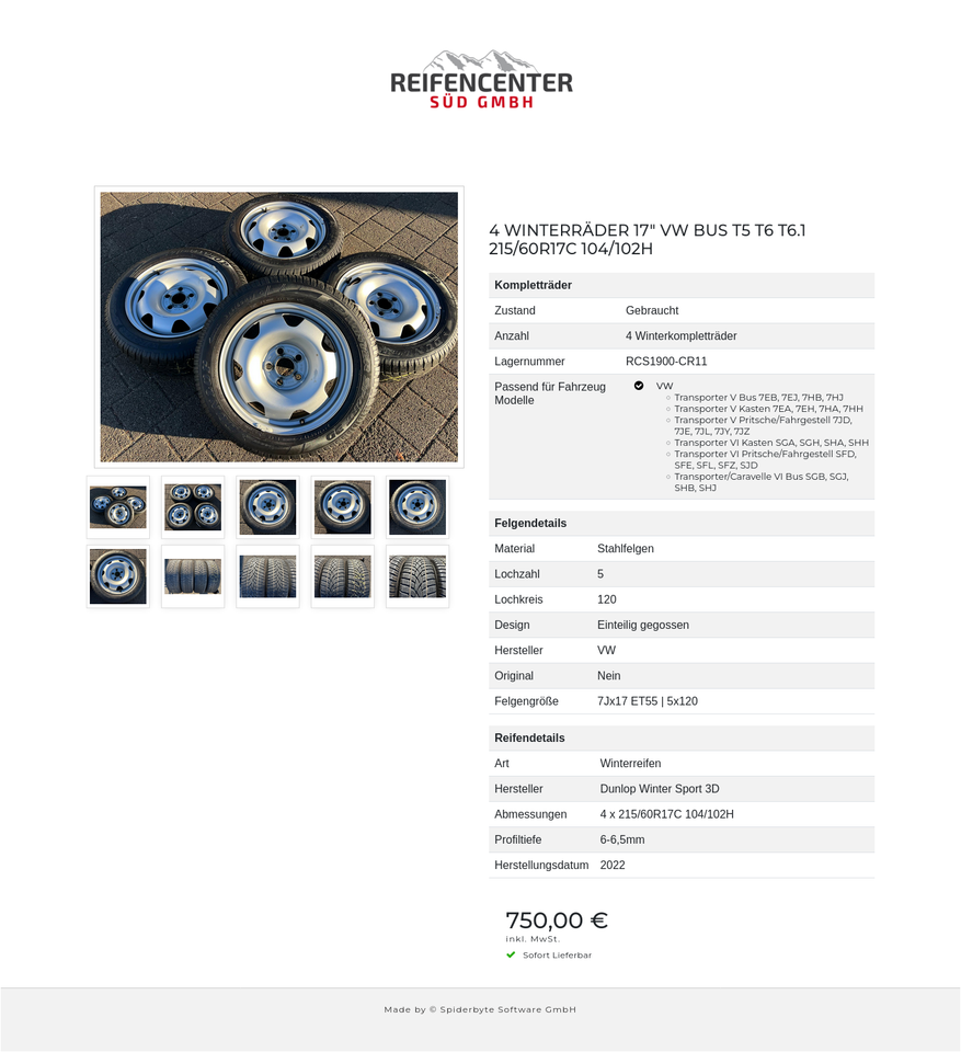 4 WINTERRÄDER 17" VW BUS T5 T6 T6.1 215/60R17C 104/102H #24BC – Bild 11