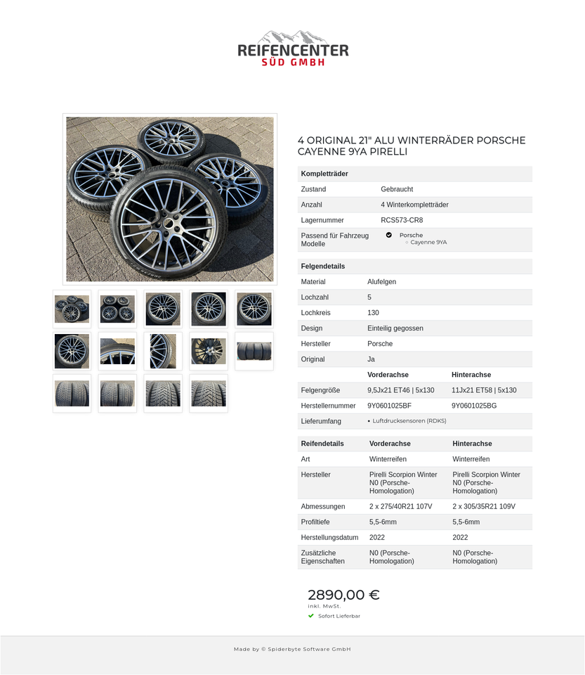 4 ORIGINAL 21" ALU WINTERRÄDER PORSCHE CAYENNE 9YA PIRELLI #22XY – Bild 15