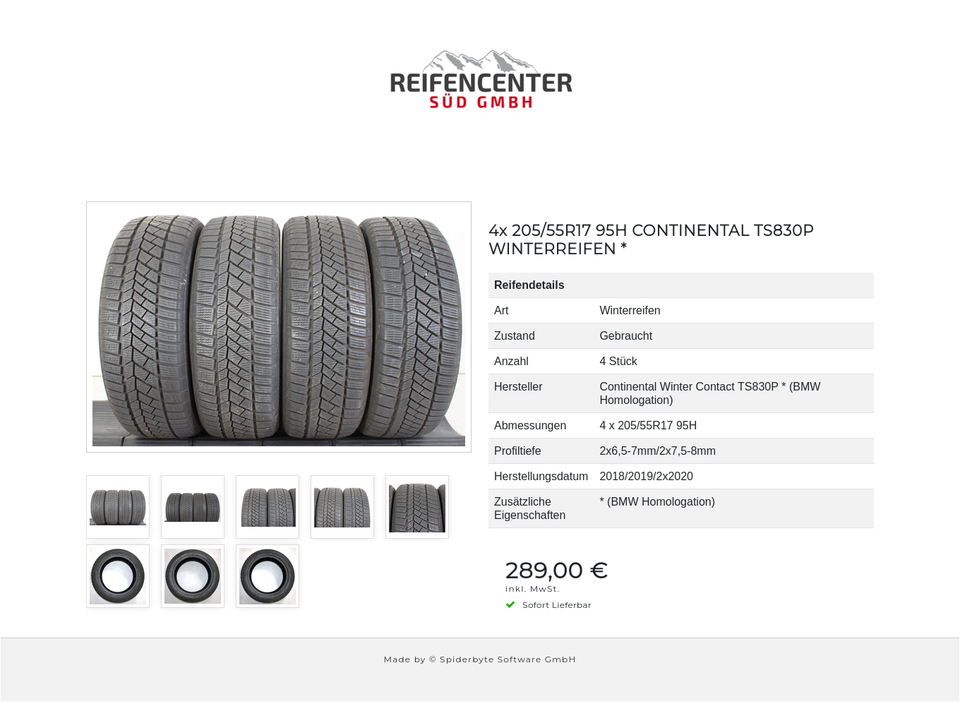 4x 205/55R17 95H CONTINENTAL TS830P WINTERREIFEN * #1H8G – Bild 9