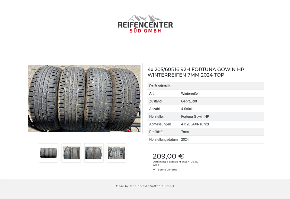 4x 205/60R16 92H FORTUNA GOWIN HP WINTERREIFEN 7MM 2024 TOP #1WBQ – Bild 5