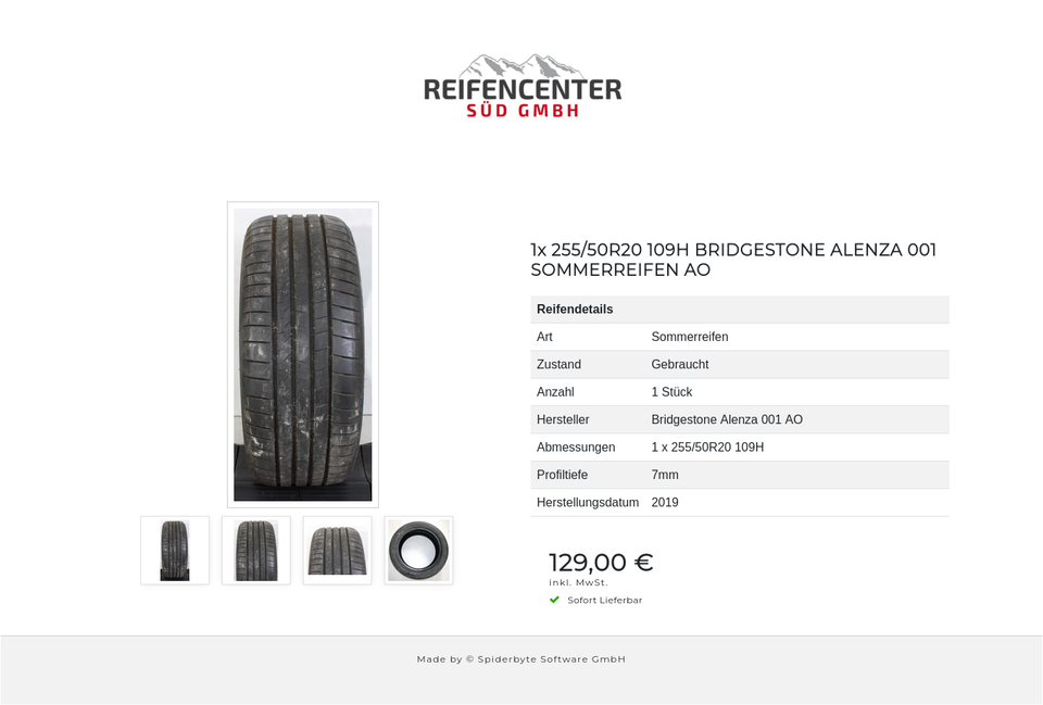 1x 255/50R20 109H BRIDGESTONE ALENZA 001 SOMMERREIFEN AO #1HHG – Bild 5