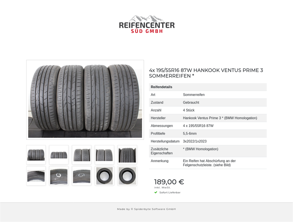 4x 195/55R16 87W HANKOOK VENTUS PRIME 3 SOMMERREIFEN * #26HL – Bild 11