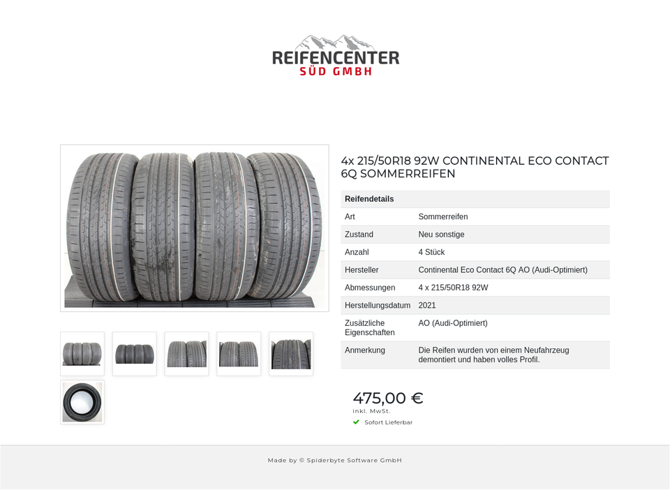 4x 215/50R18 92W CONTINENTAL ECO CONTACT 6Q SOMMERREIFEN #1HDA – Bild 7