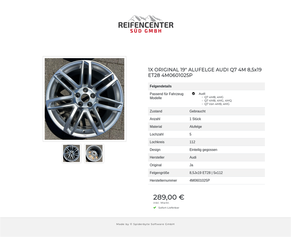 1X ORIGINAL 19" ALUFELGE AUDI Q7 4M 8,5x19 ET28 4M0601025P #1WHZ – Bild 3