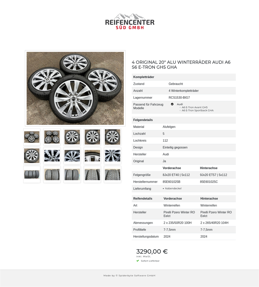 4 ORIGINAL 20" ALU WINTERRÄDER AUDI A6 S6 E-TRON GH5 GHA #23ZS – Bild 16
