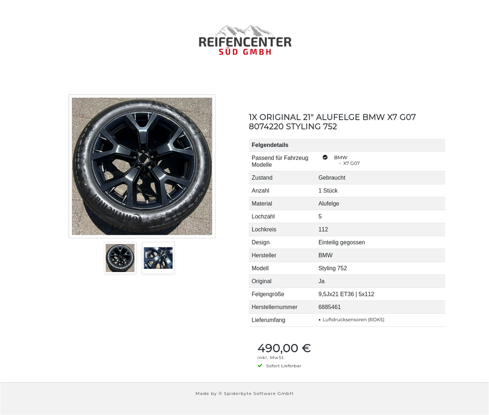 1X ORIGINAL 21" ALUFELGE BMW X7 G07 8074220 STYLING 752 #1Y3A – Bild 3