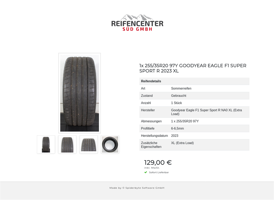 1x 255/35R20 97Y GOODYEAR EAGLE F1 SUPER SPORT R 2023 XL #1WQH – Bild 5