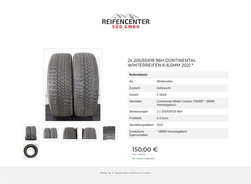 2x 205/55R18 96H CONTINENTAL WINTERREIFEN 6-6,5MM 2021 * #202H – Bild 7