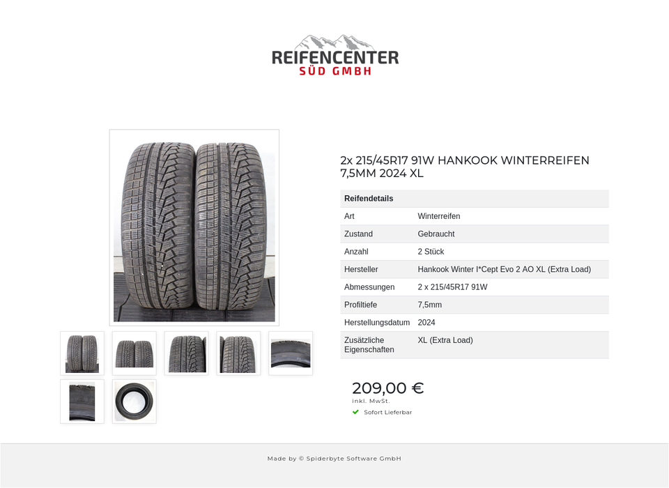 2x 215/45R17 91W HANKOOK WINTERREIFEN 7,5MM 2024 XL #26TI – Bild 8