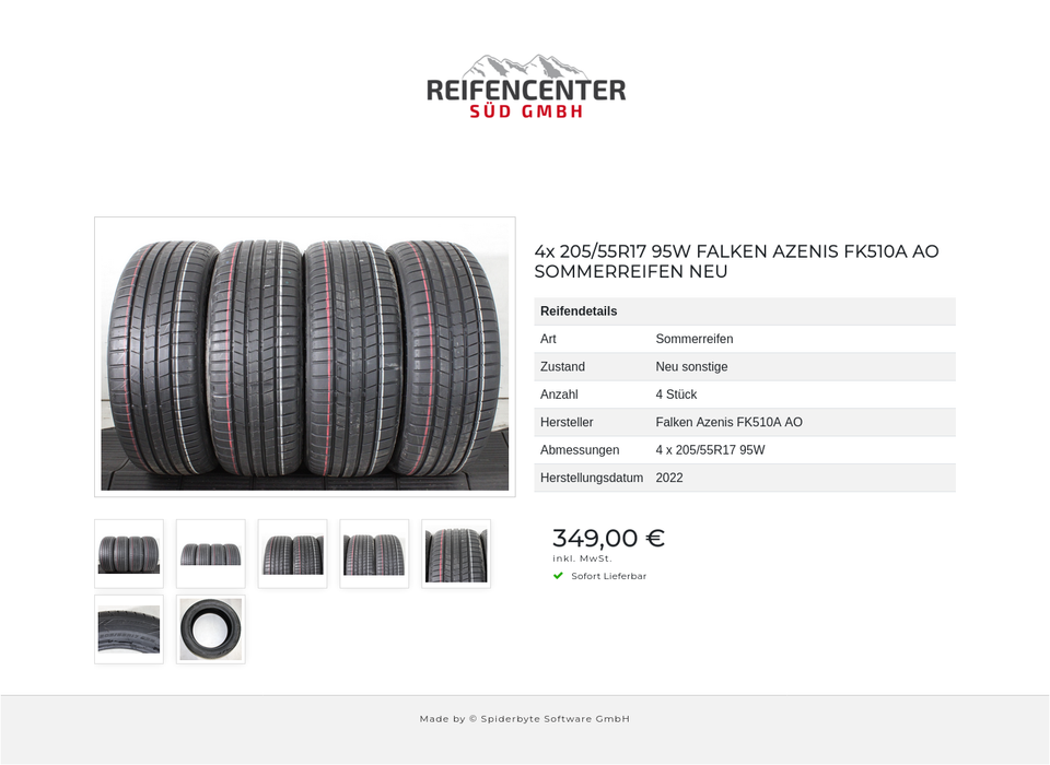 4x 205/55R17 95W FALKEN AZENIS FK510A AO SOMMERREIFEN NEU #23TW – Bild 8