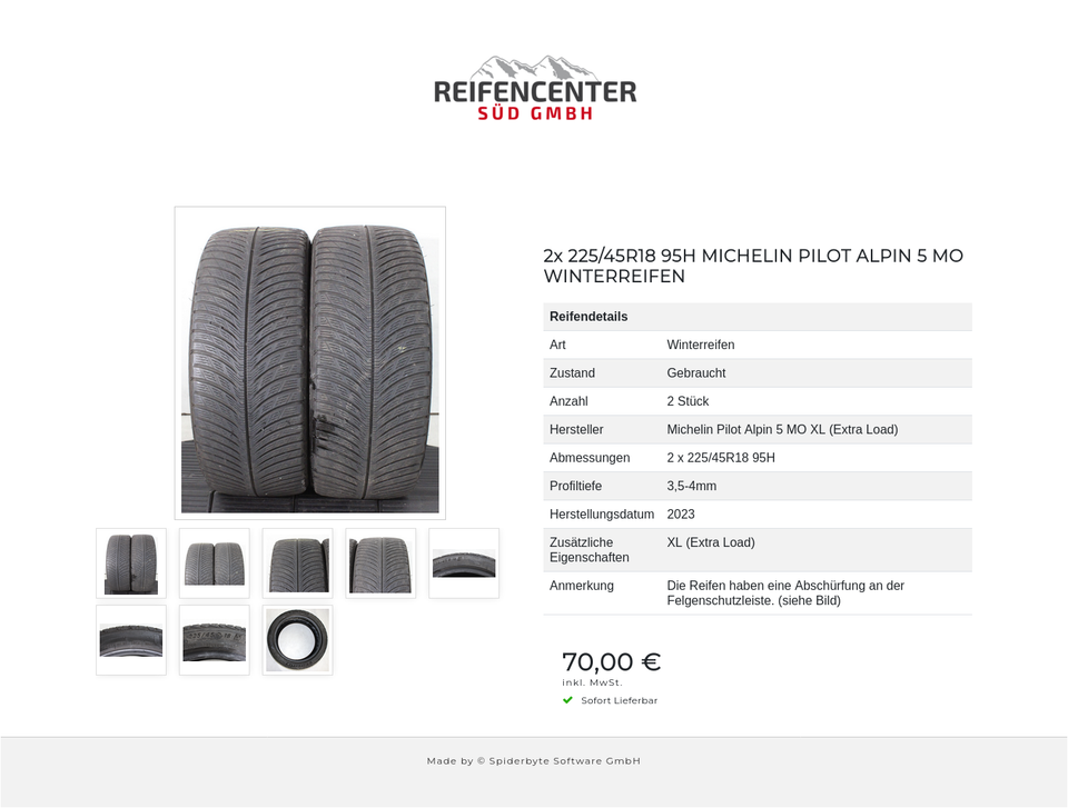 2x 225/45R18 95H MICHELIN PILOT ALPIN 5 MO WINTERREIFEN #23QU – Bild 9