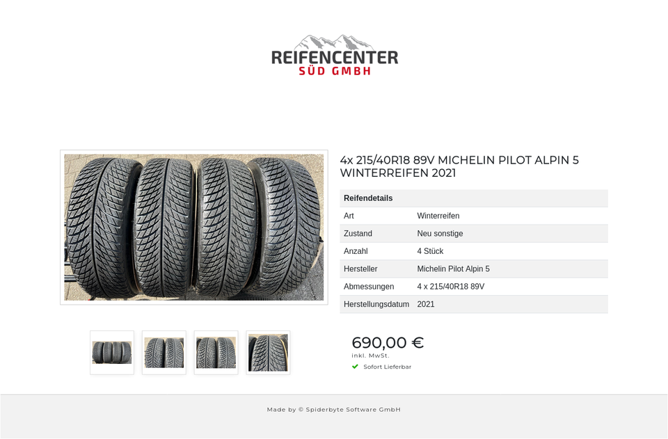 4x 215/40R18 89V MICHELIN PILOT ALPIN 5 WINTERREIFEN 2021 #25SA – Bild 5