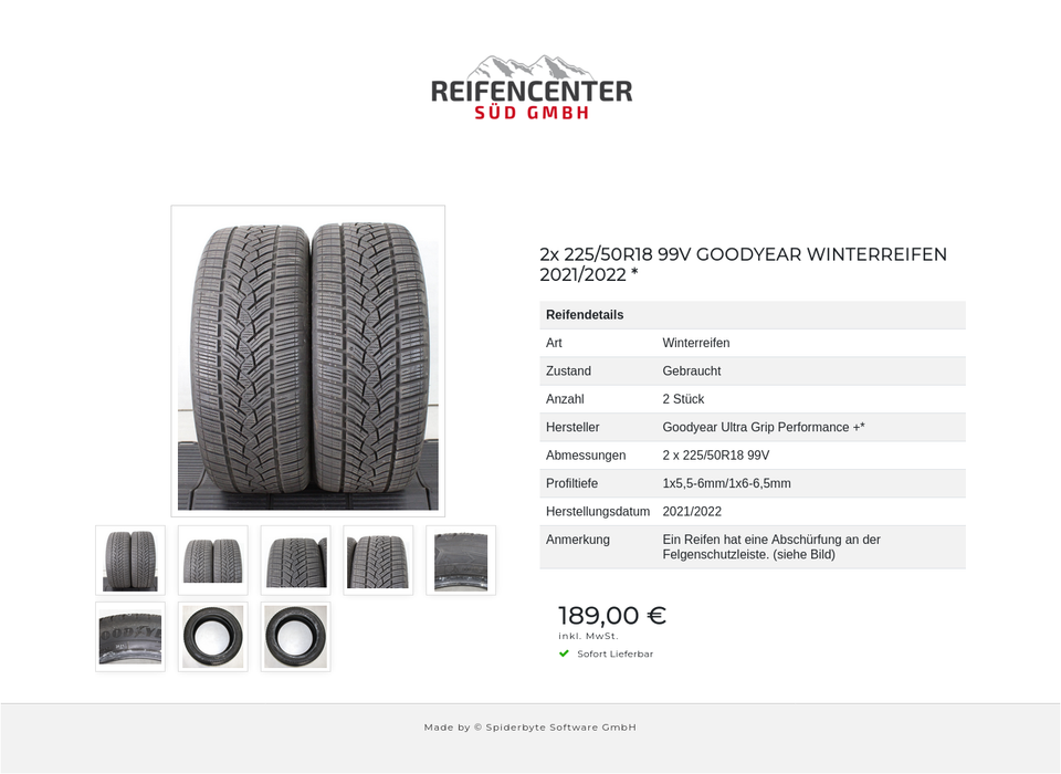 2x 225/50R18 99V GOODYEAR WINTERREIFEN 2021/2022 * #1Z3N – Bild 9