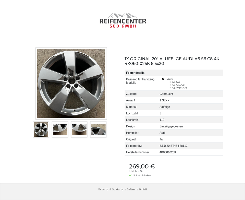 1X ORIGINAL 20" ALUFELGE AUDI A6 S6 C8 4K 4K0601025K 8,5x20 #1ZIX – Bild 5