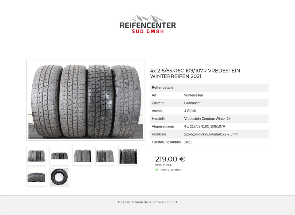 4x 215/65R16C 109/107R VREDESTEIN WINTERREIFEN 2021 #25MF – Bild 8